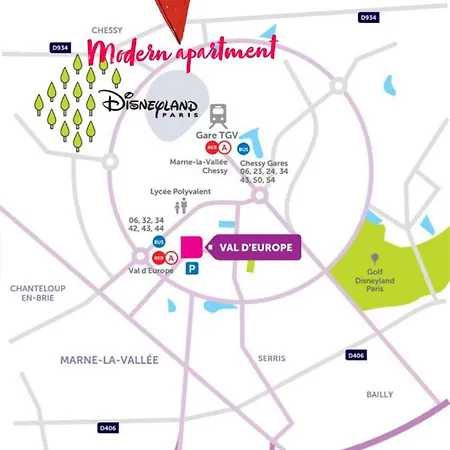Modern Paris Disneyland Apartment
